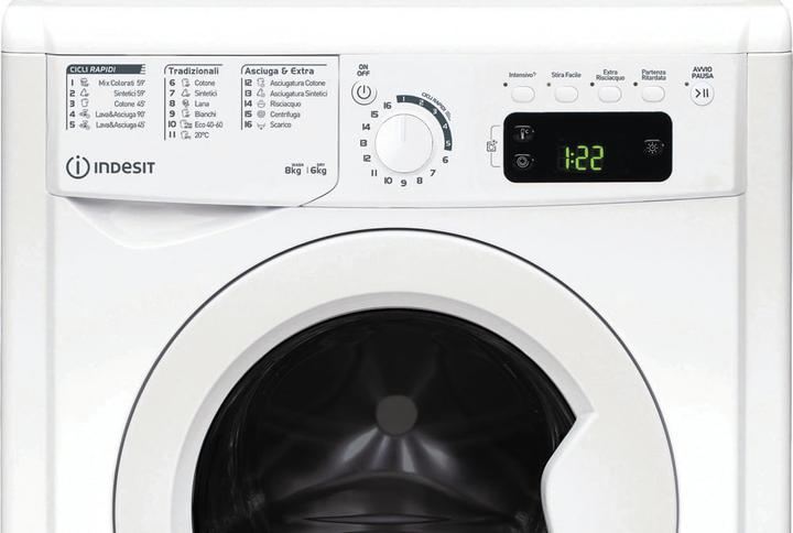 Image du produit Indesit BDE 861483X WK IT N laveuse-sécheuse en pose libre Chargement frontal Blanc D (Prise UE)