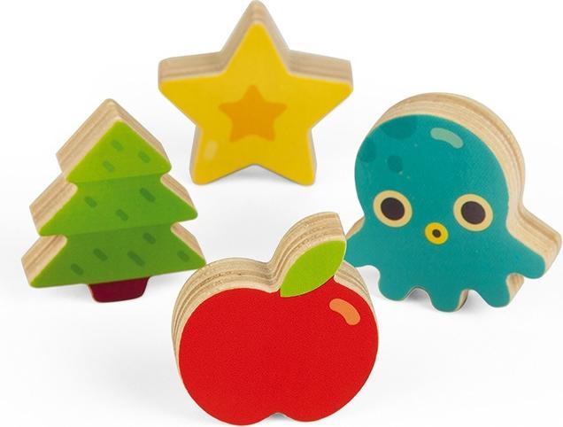 Produktbild Janod J05318 Memory-Tastspiel, lehrreiches Familienspiel, für Kinder ab 3 Jahren (Italienisch, Englisch, Spanisch, Deutsch, Niederländisch, Französisch)