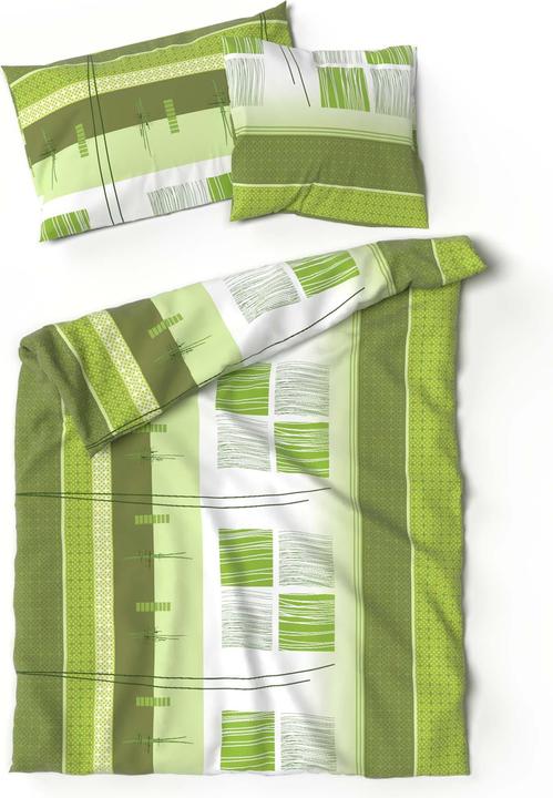 Image du produit Lotus Bettwaren Parure de lit Jersey Amalfi vert (Housse de couette, 200 x 210 cm)