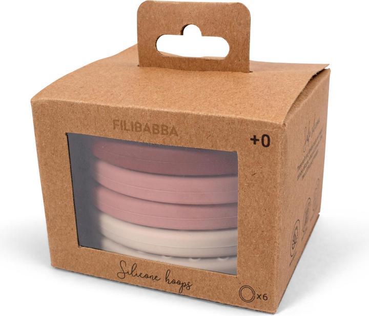 Actual product image Filibabba Silicone Hoops - Rose (FI-02188)
