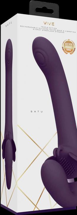 Actual product image Topco Satu - Pulse Wave & Vibrating Strapless Strapon - Purple