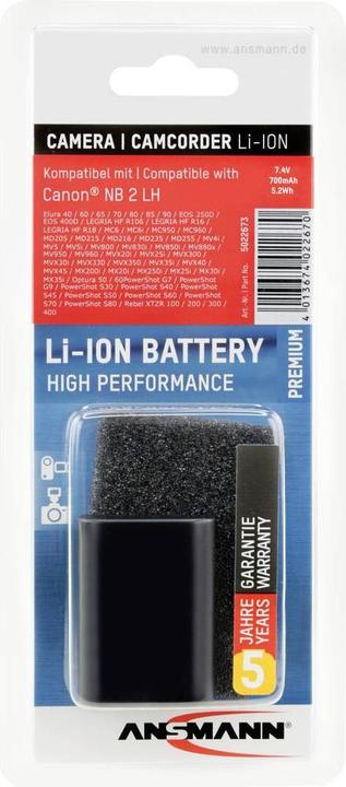 Actual product image Ansmann Canon NB-2LH Battery (Camera battery)