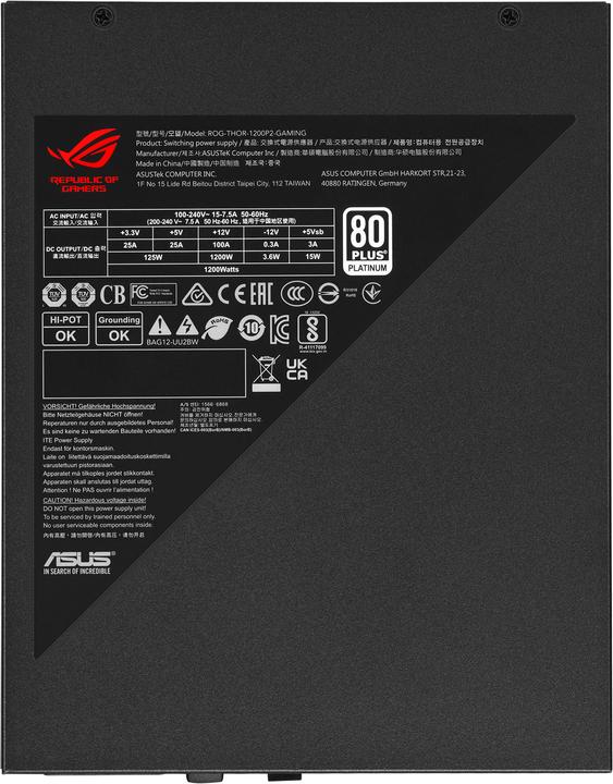 Produktbild ASUS ROG THOR 1200P2 GAMING (1200 W)