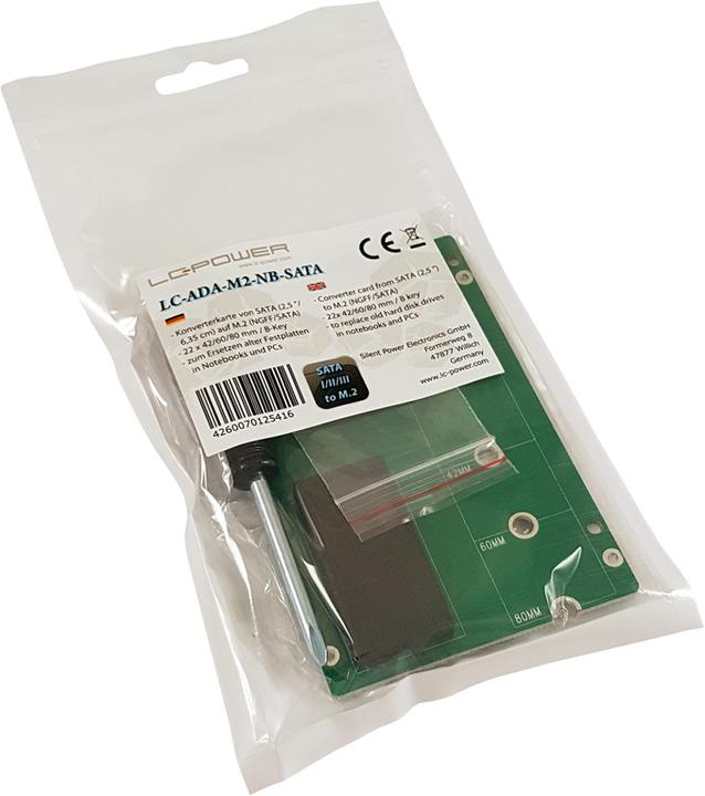 Actual product image LC-Power LC-ADA-M2-NB-SATA interface card/adapter Built-in