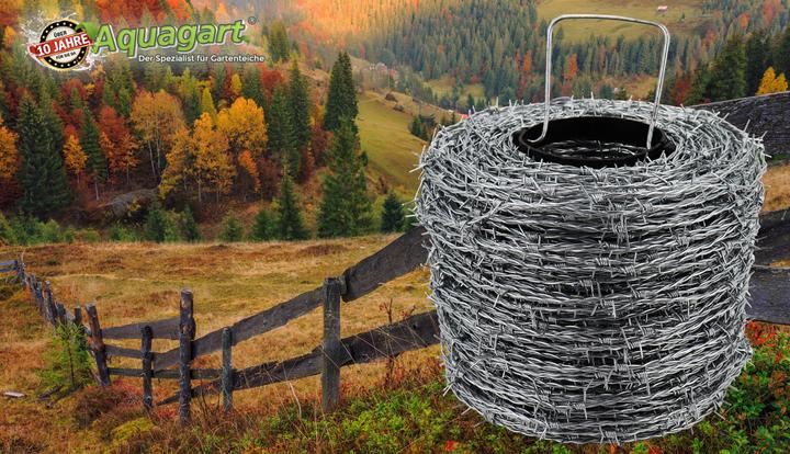 Produktbild Aquagart 250m Stacheldraht verzinkt 1,6/1,7mm für Wildzaun Forstzaun Knotengeflecht