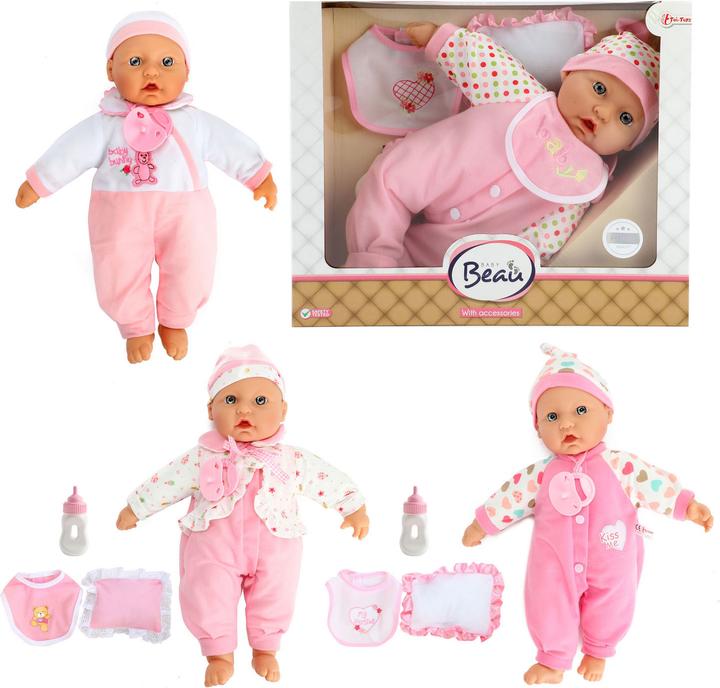 Toi-Toys Babypuppe mit Flasche und Lätzchen, 40cm