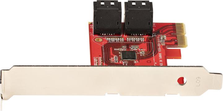 Produktbild StarTech com 4P6G-PCIE-SATA-CARD, PCIe, SATA, PCIe 3.0, Rot, ASMedia - ASM1164, 6 Gbit/s