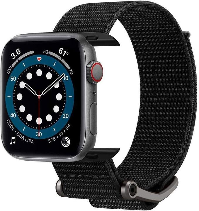 Actual product image Spigen Durapro Flex band for Apple Watch 4 / 5 / 6 / 7 / SE (42 / 44 / 45 mm) black (45 mm, 44 mm, 42 mm, Nylon)