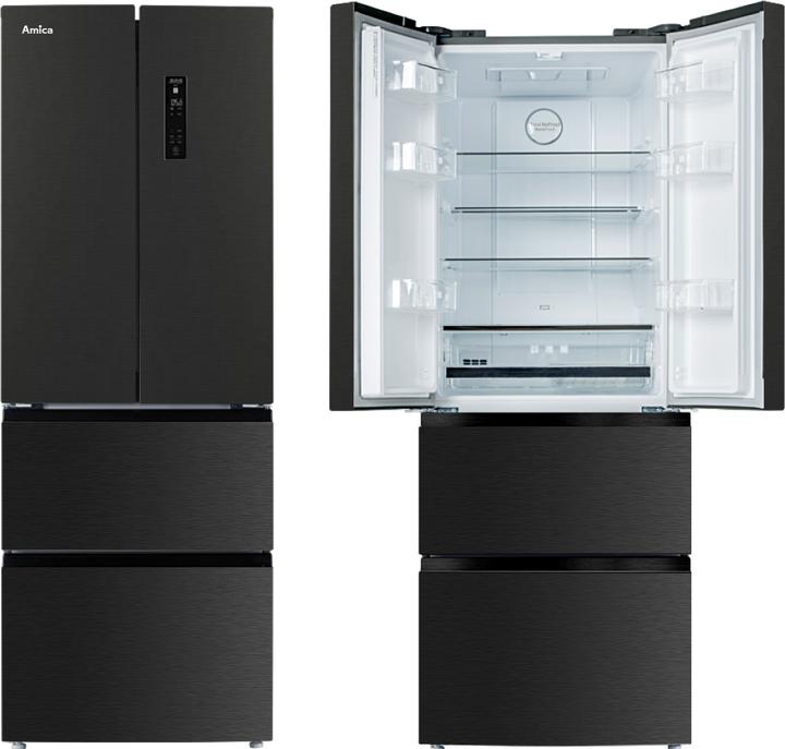 Produktbild Amica KGCN 388 180 S Side-by-Side Kühlkombination Freistehend E, Metallisch (357 l)
