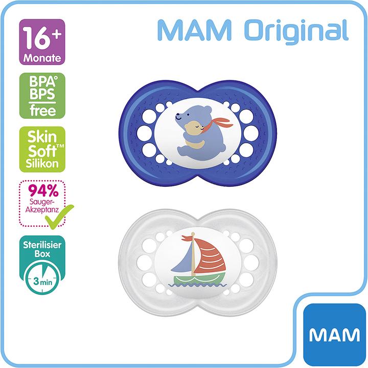 Image du produit MAM Sucette originale en silicone 'Ours / Bateau' set de 2 pièces