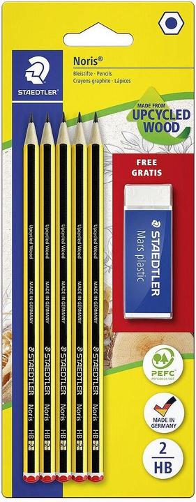 Image du produit Staedtler Crayon + Gomme Carte Blister (HB, 5 x)