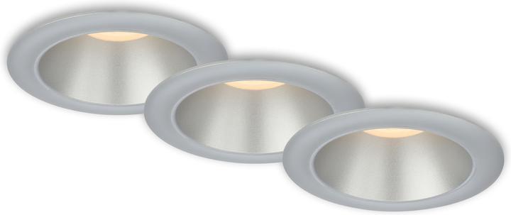 Produktbild Briloner LED Einbauleuchten-Set,,chrom-matt-silber,3xLED/4,9W, IP44 (480 lm)