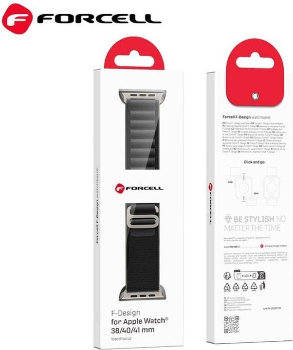 Immagine prodotto Forcell Strap F-DESIGN FA13 strap for APPLE Watch 38 / 40 / 41 mm black (Poliestere)
