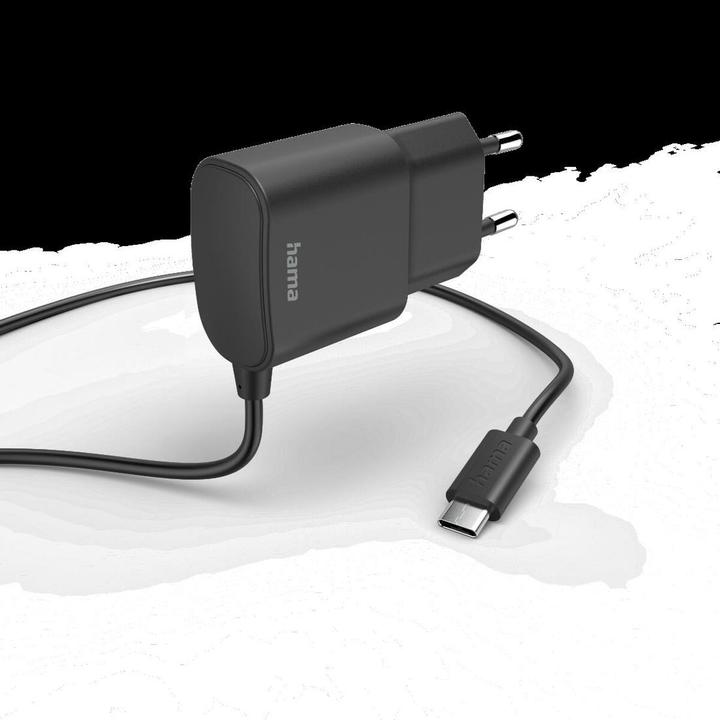 Actual product image Hama Charger with USB-C connector, 12 W, 1.0 m, Black (12 W)