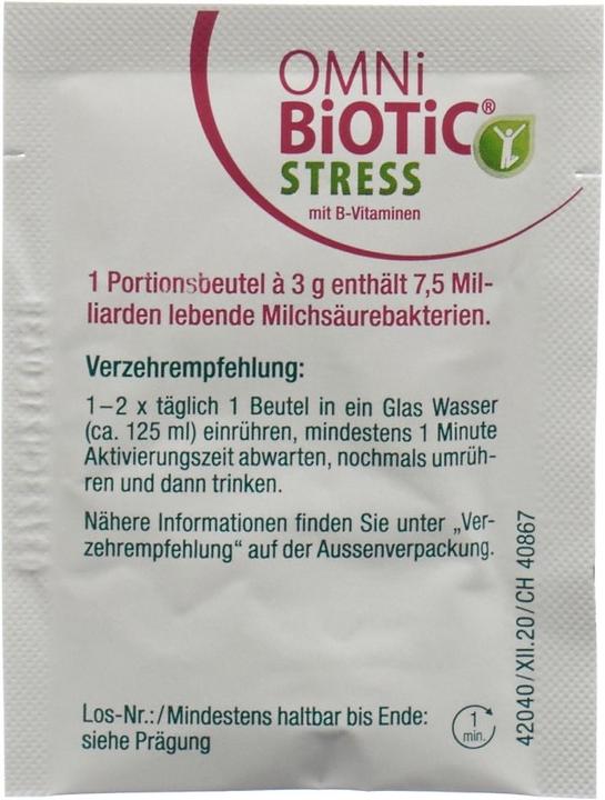 Nutritional values and ingredients Omni Biotic Stress with B vitamins (56 Piece, Powder, 168 g)