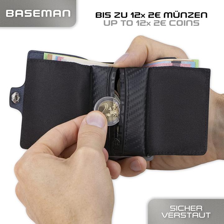 Actual product image Baseman Credit card case with coin pocket, carbon