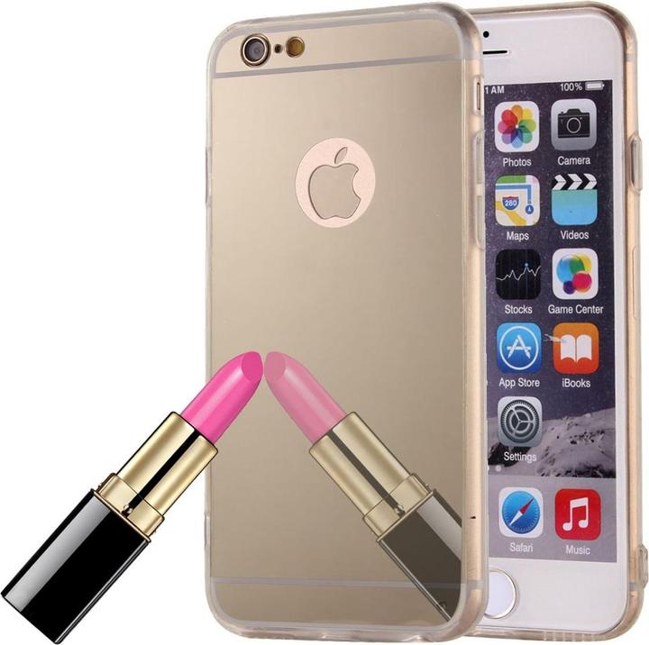 Produktbild König Design Apple iPhone 6 / 6s Handy Hülle Spiegel Mirror Soft Case Schutz Cover Etuis Gold (Apple iPhone 6)