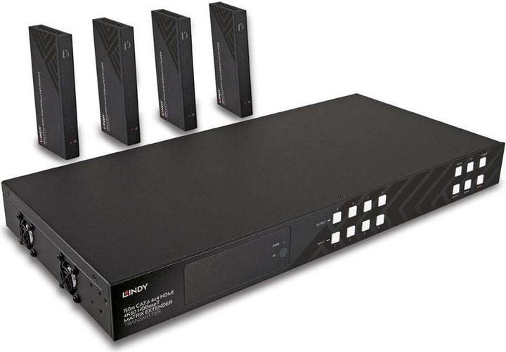 Image du produit Lindy Kit extender matrice HDMI 4K60 HDBaseT 150m cat.6 4x4 avec émetteur HDBaseT et 4 récepteurs
