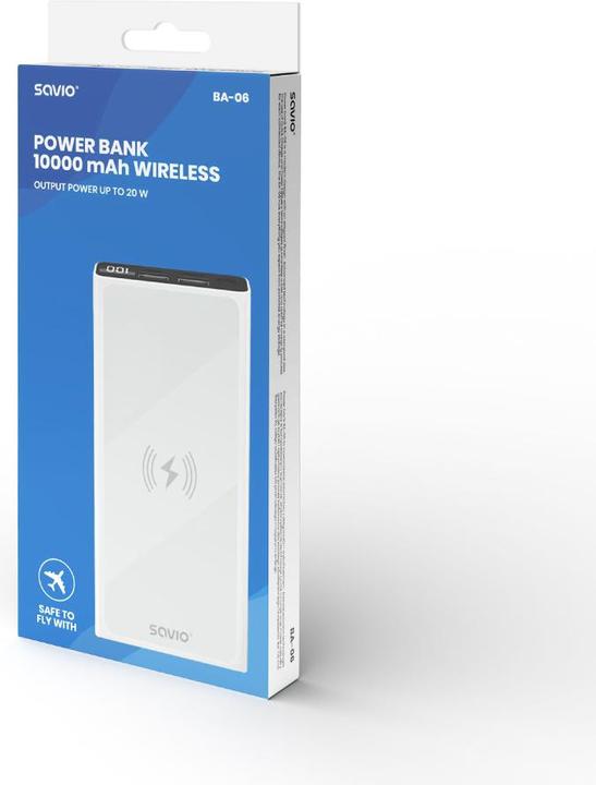 Produktbild Savio Powerbank 10000 mAh bias BA-06 (10000 mAh, 20 W, 37 Wh)