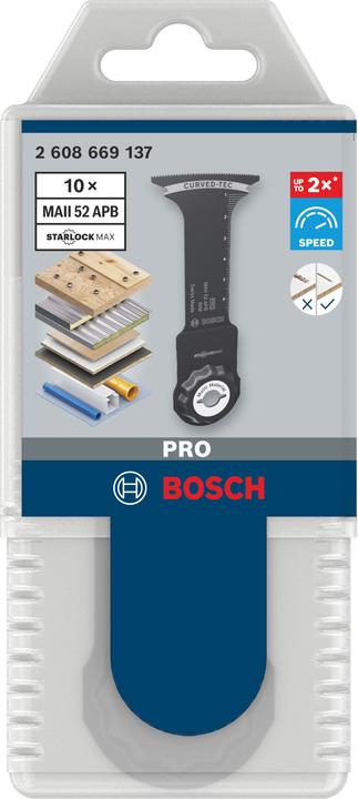 Produktbild Bosch Professional Zubehör PRO MAII 52 APB Blatt für Multifunktionswerkzeuge, 52 x 75 mm