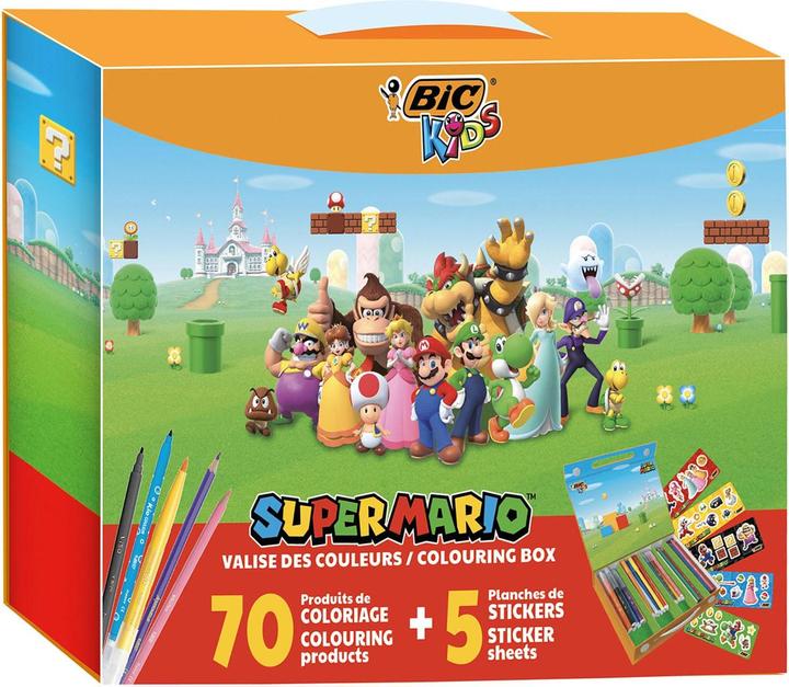 Bic Kids Super Mario Color Case, 70-pcs.