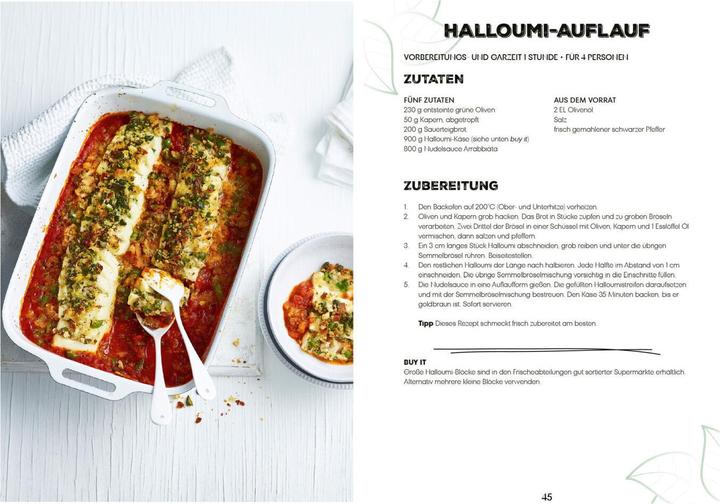 Produktbild Lecker vegetarisch mit nur 5 Zutaten - schnelle, preiswerte und gesunde Rezepte (Deutsch, Antje Seidel, Sophia Young, 2023)