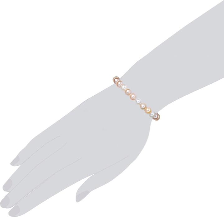 Immagine prodotto Valero Pearls Perle d'acqua dolce d'argento da donna coltivate multicolore - 2242 (16 cm, Argento 925, Perle)