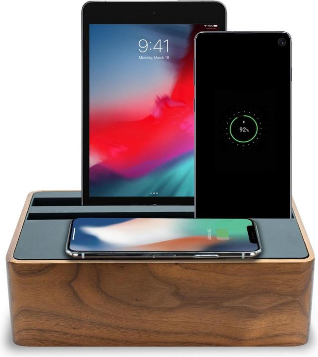 Image du produit Alldock Station de recharge sans fil Noix / Noir (72 W)