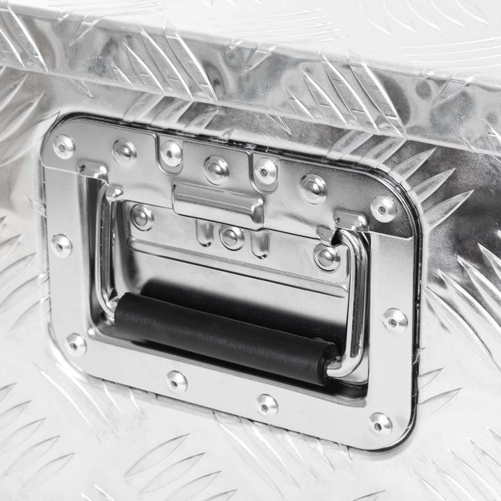 Actual product image XPOtool Aluminium Tool Box 50.8x30.5x24cm Silver-coloured Transport Box Workshop Toolbox with Key