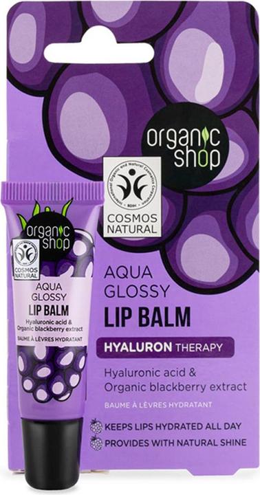 Produktbild Natura Siberica Aqua Glossy Lip Balm Hyaluron Therapy mit Hyaluronsäure und Brombeerextrakt 10ml (Balsam, 10 ml)