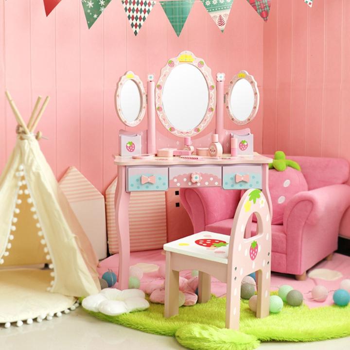 Actual product image Hermex Play dressing table for children Cosmetics dresser Make-up mirror Beauty table (60 x 30 x 96.5 cm)