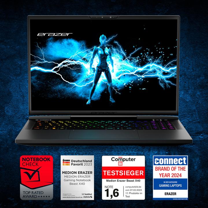 Actual product image Medion Erazer Beast X40 i9 32 N W11H 30035230 (17.01", Intel Core i9-13900HX, 64 GB, 2000 GB, DE)