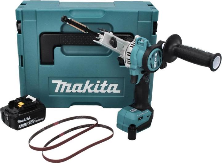 Produktbild Makita DBS 180 T1J Akku Bandfeile 18 V 9 x 533 mm Brushless + 1x Akku 5,0 Ah + Makpac - ohne Ladeger (Bandschleifer)