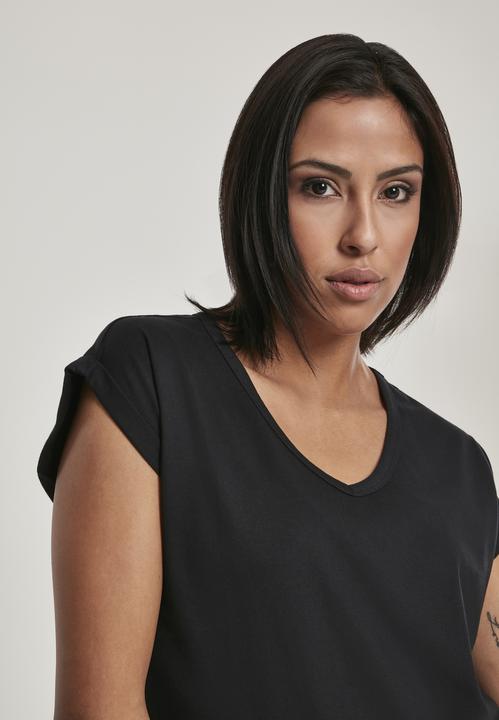 Produktbild Urban Classics Ladies Round V-Neck Extended Shoulder Tee (M)