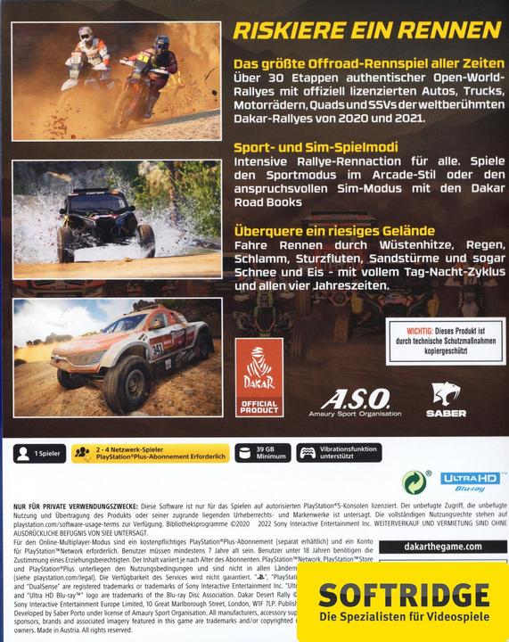 Image du produit Saber Interactive Dakar Desert Rally (PS5) (PS5, DE)