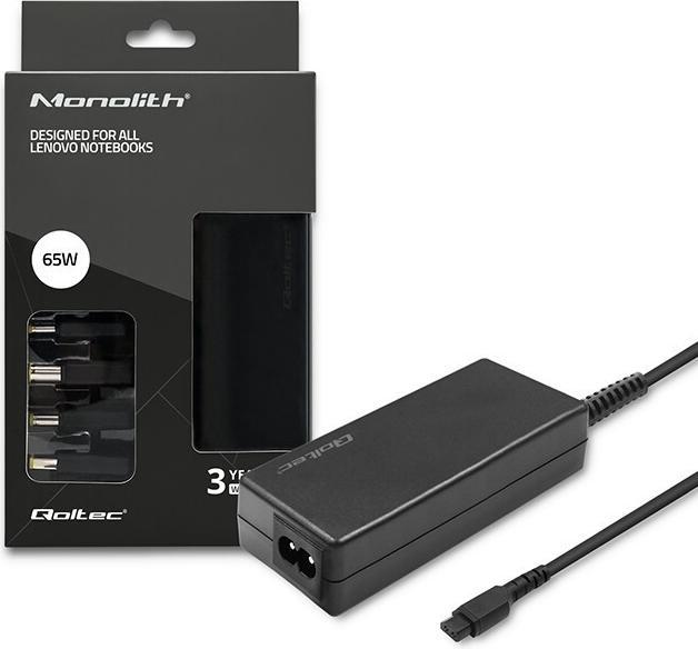 Image du produit Qoltec 51761 - Ordinateur portable - Intérieur - 220 - 240 V - 50 - 60 Hz - 65 W - noir (65 W)