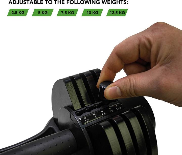 Actual product image Tunturi Verstellbare Selector Kurzhantel (1 x 2.5 kg - 12.5 kg)
