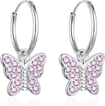 Agato - Girls silver earrings 2 in 1 Butterfly AGT-ED011KP