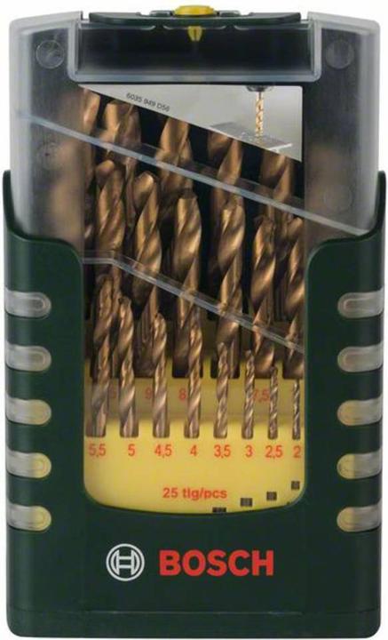 Bosch Professional Zubehör HSS-TiN-Metallbohrer-Set (1 mm, 1.5 mm, 2 mm, 2.5 mm, 3 mm, 3.5 mm, 4 mm, 4.5 mm, 5 mm, 5.5 mm, 6 mm, 6.5 mm, 7 mm, 7.5 mm, 8 mm, 8.5 mm, 9.5 mm, 9 mm, 10 mm, 10.5 mm, 11 mm, 11.5 mm, 12 mm, 12.5 mm, 13 mm)