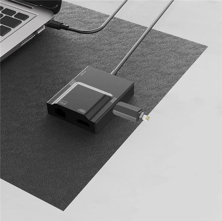 Produktbild PowerGuard 5-in-1 USB-C HDMI Gigabit Ethernet USB 3.0 100W Multiport Adapter (USB-C, 5 Ports)