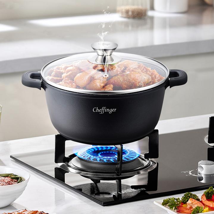 Produktbild Cheffinger Induktionstopf 32cm mit Deckel (32 cm, Kochtopf, Aluminium)