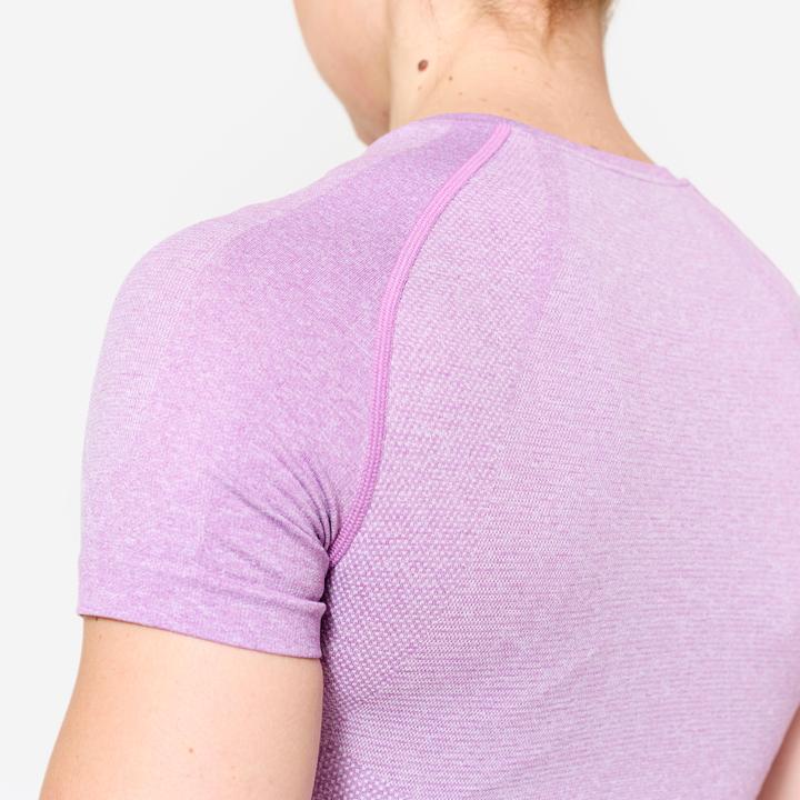 Actual product image Domyos T-Shirt Crop Top nahtloses Material - rosa (S)