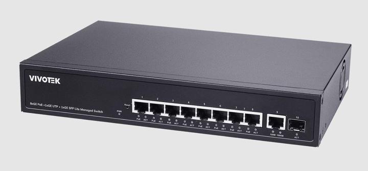 Produktbild Vivotek AW-GEL-105A-110 PoE Switch, 8xGE PoE + 1xGE UTP + 1xGE SFP (10 Ports)