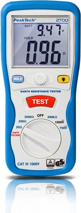 Image du produit Peaktech P 2700 Appareil de mesure de la résistance de la terre (Mallette d'instruments de mesure)