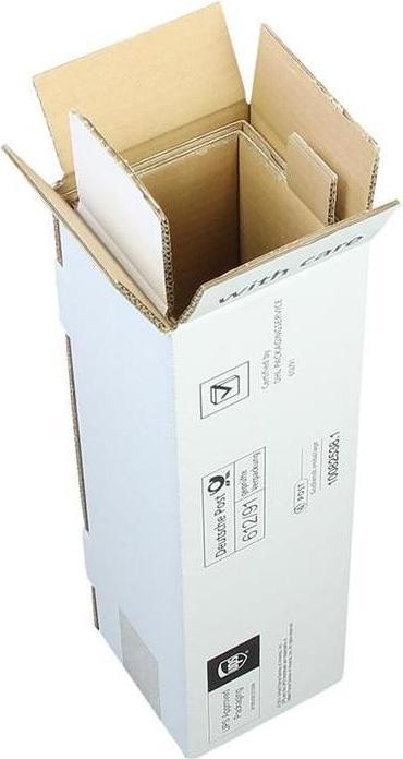 Immagine prodotto Transpak Bottiglia in cartone PTZ a 2 pareti dimensioni 105x100x425mm qualità 2.3BC bianco timbro postale (30 x)