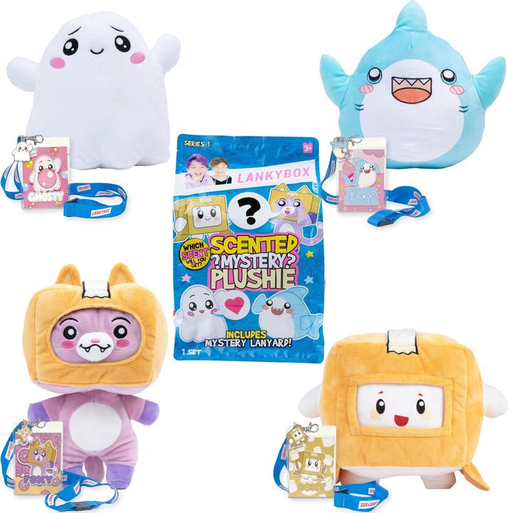 Lankybox Mystery Plushies Plüsch, 27,9 cm, mit Überraschungsband innen, offizielles Lizenzprodukt (27.90 cm)