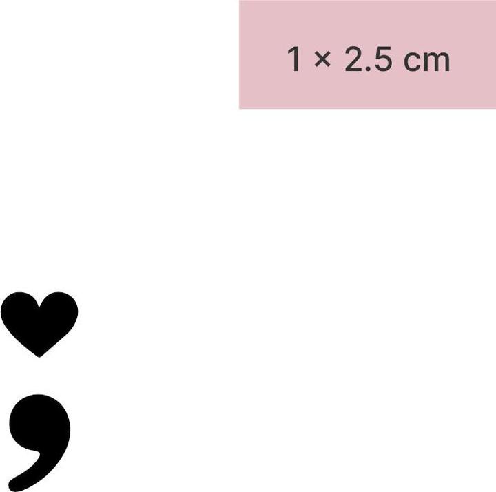 Produktbild minink Temporäres Tattoo – Semikolon Herz