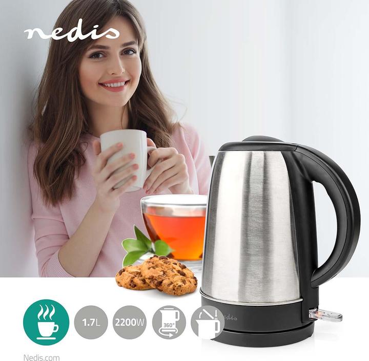 Image du produit Nedis Bouilloire - Base rotative à 360° - Protection contre l'ébullition à sec - Contrôle Strix - Elément (1.70 l, Prise UE)