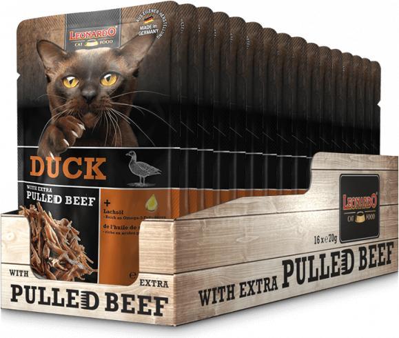 Actual product image Leonardo Cat Food Duck & Pulled Beef (Adult, 1 pcs., 70 g)
