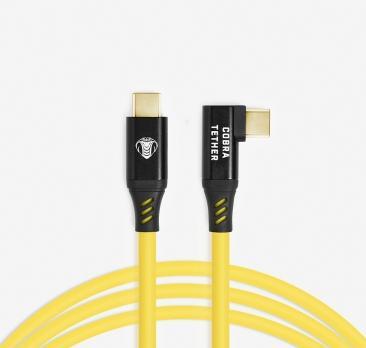 Cobra CobraTether USB-C Cable 10m Srtaight to 90 Ÿellow (10 m, USB 3.2 Gen 1)